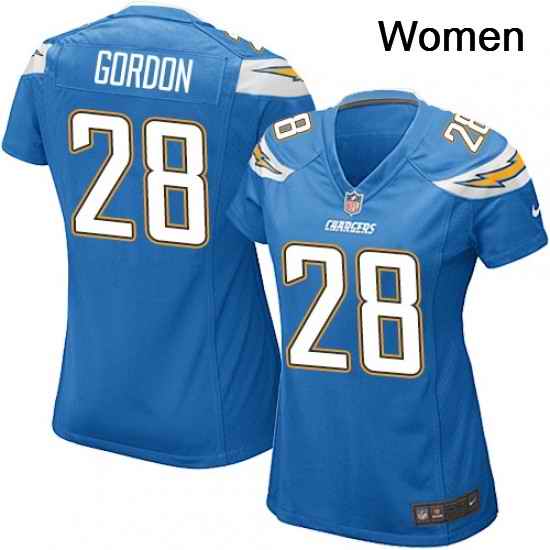 Womens Nike Los Angeles Chargers 28 Melvin Gordon Game Electric Blue Alternate NFL Jersey
